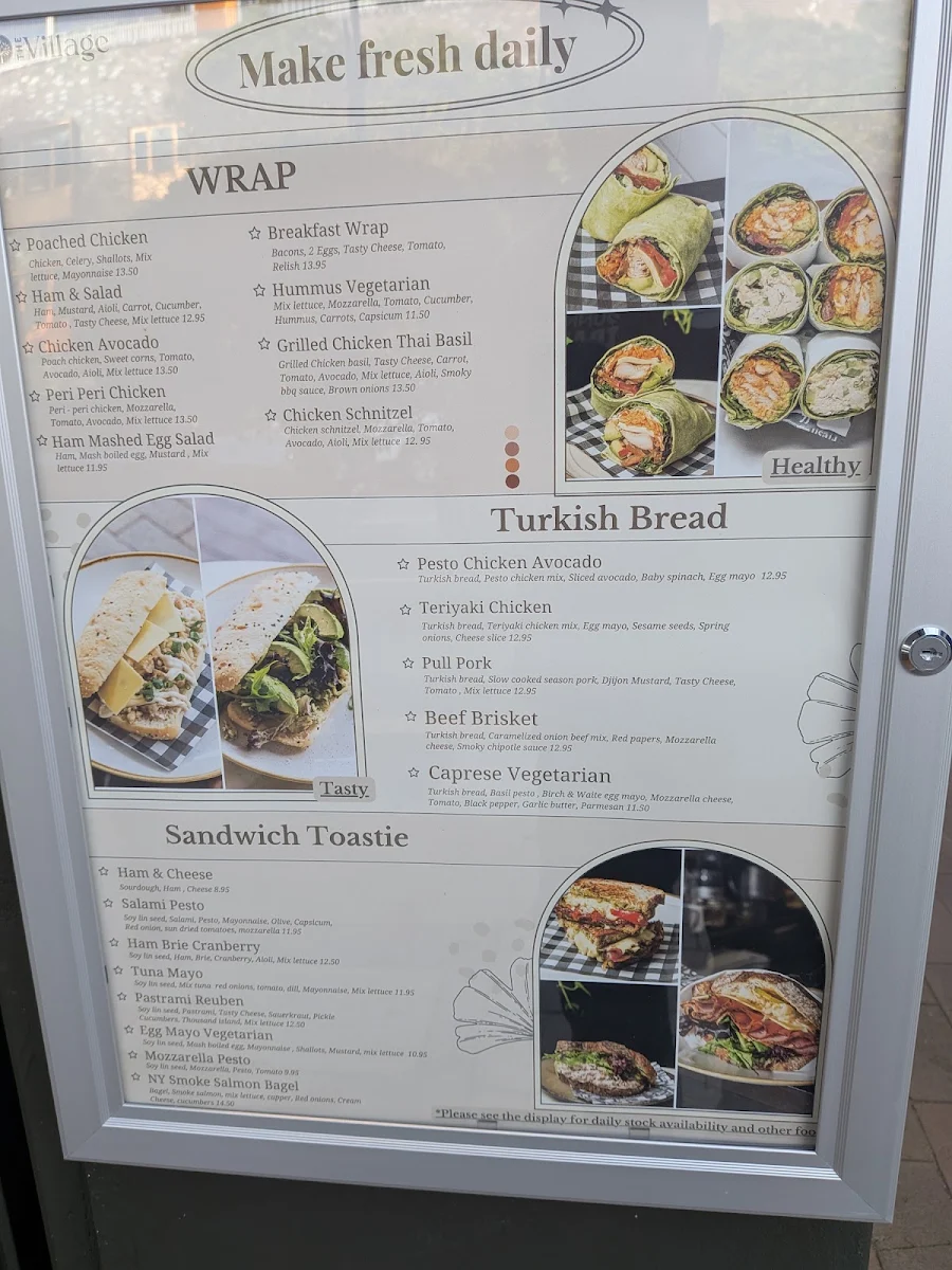Menu, The Village Mosman