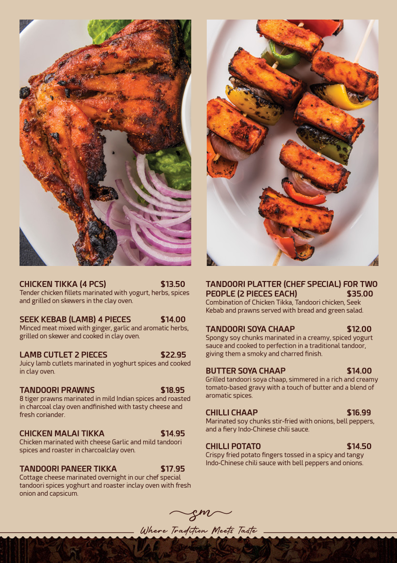 Menu, Spice Master Indian Cuisine & Cafe