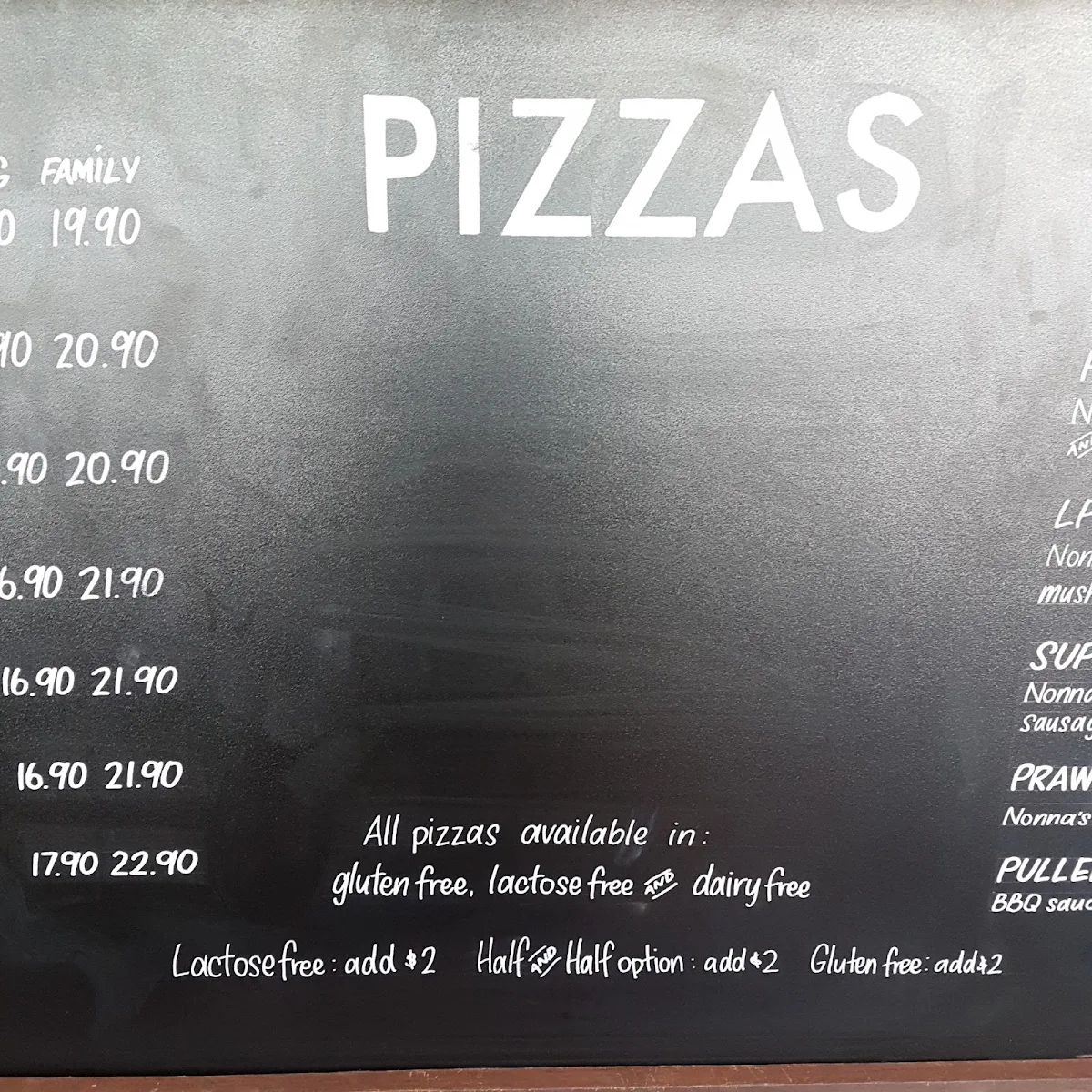 Menu, Leppington Pizza Bar
