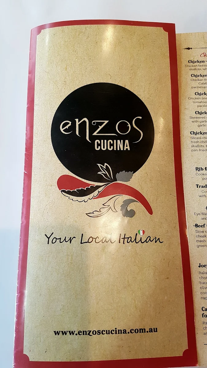 Menu, Enzo's Cucina