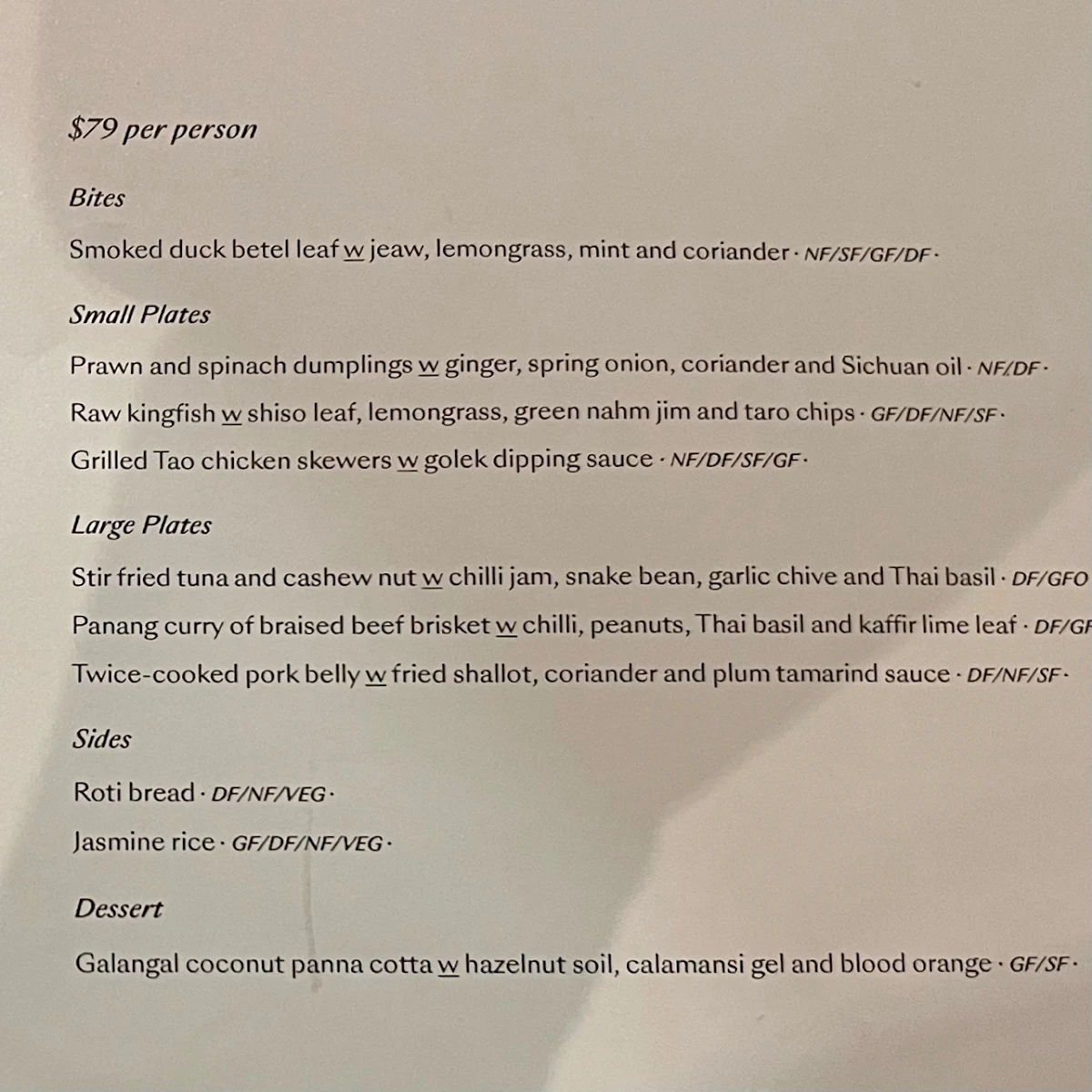 Menu, Salted Egg Melbourne