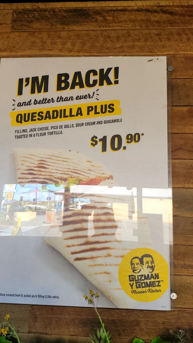 Menu, Guzman y Gomez - Toowoomba South