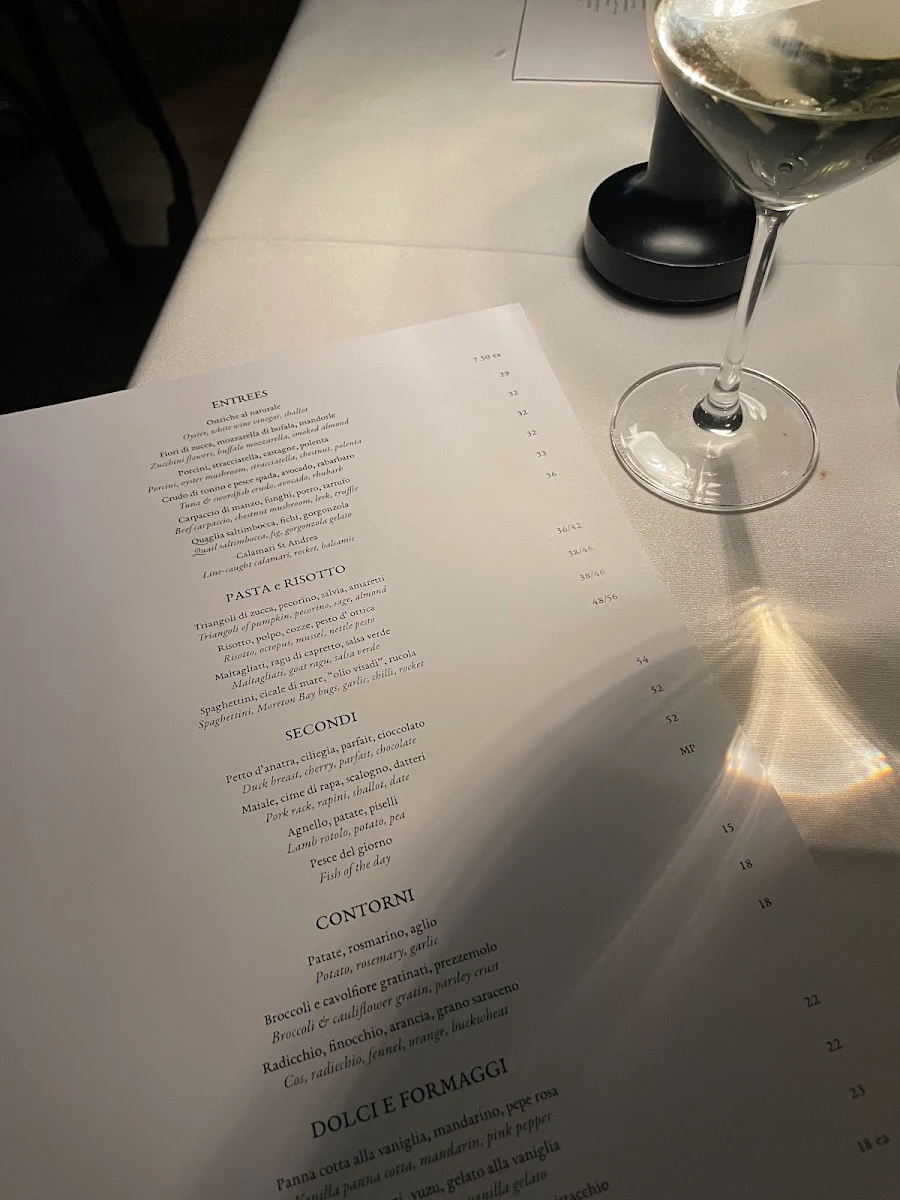 Menu, Il Bacaro