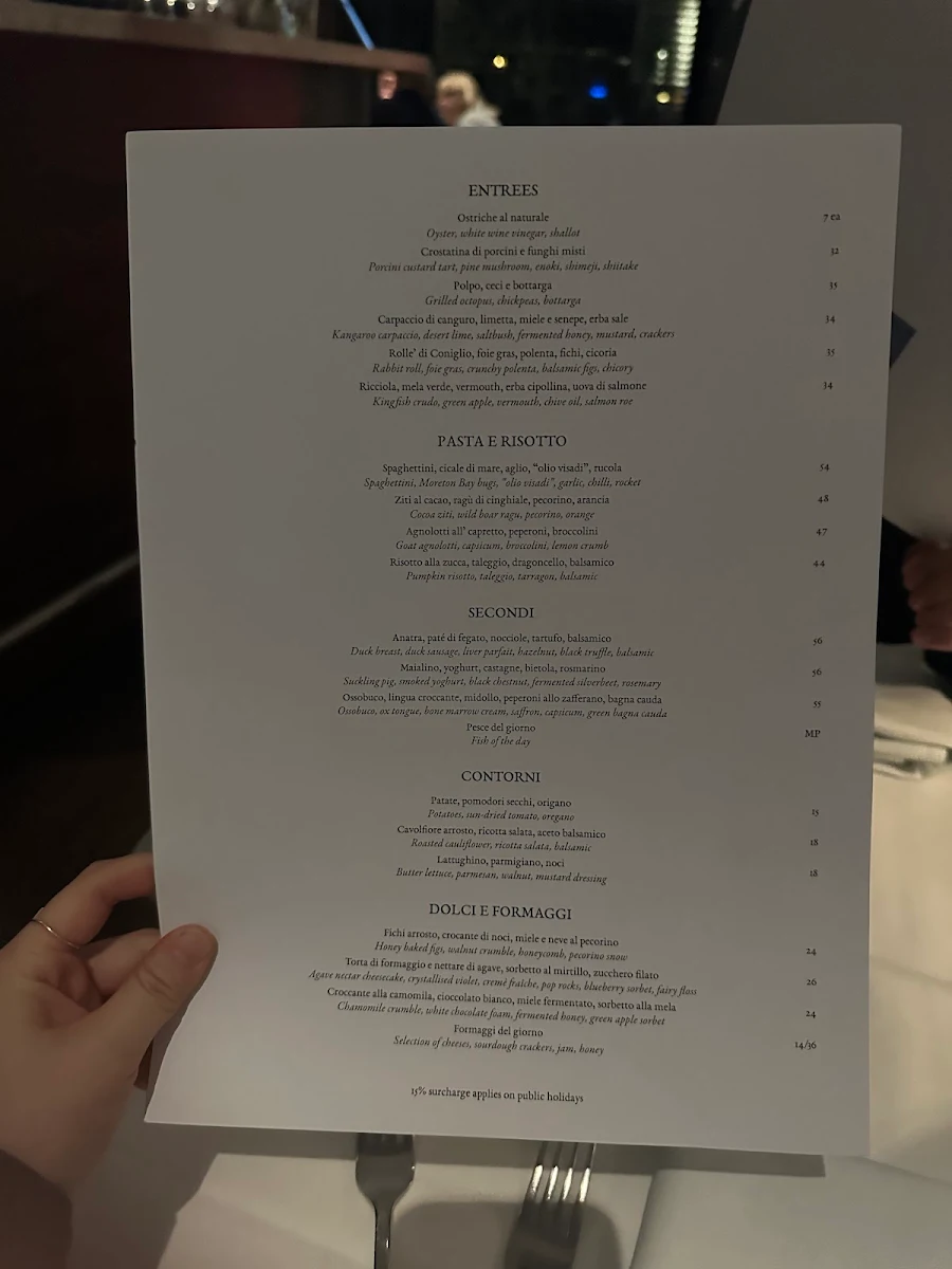 Menu, Il Bacaro