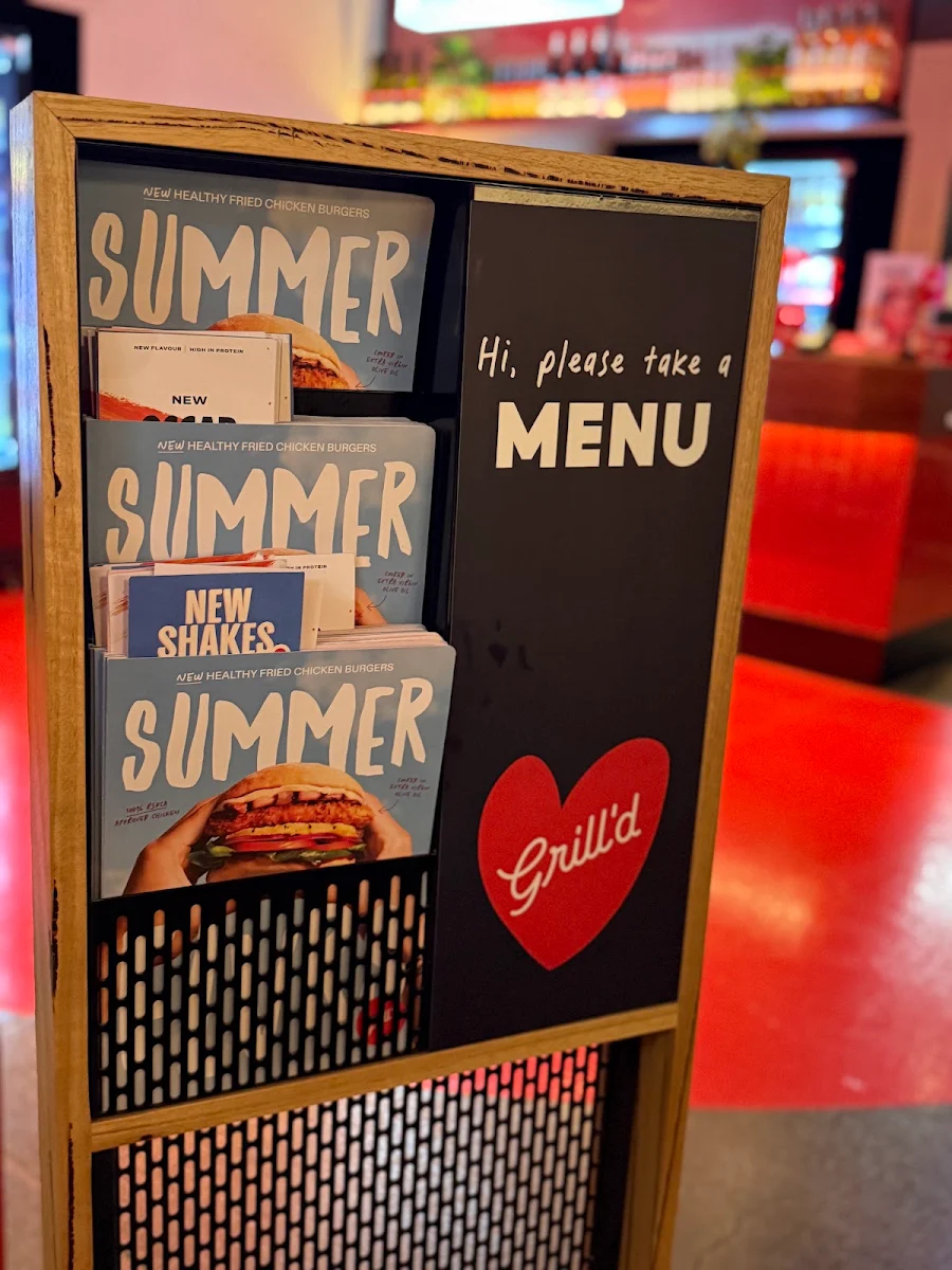 Menu, Grill'd Burgers - Swanston Street