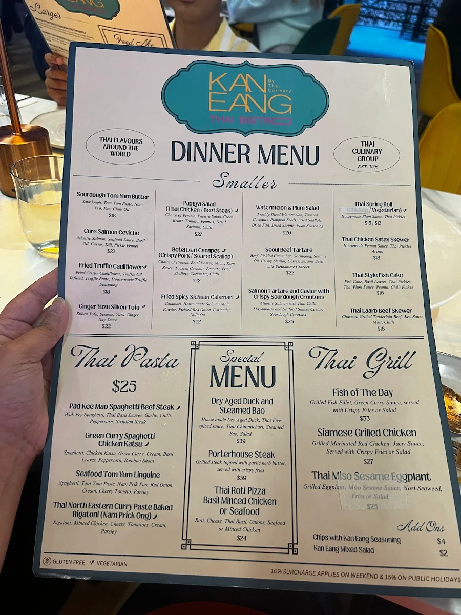 Menu, Kan Eang Thai Bistro