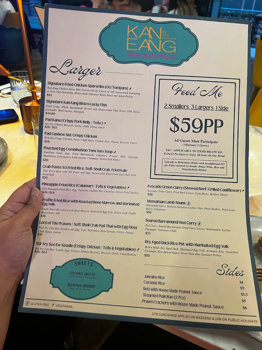 Menu, Kan Eang Thai Bistro