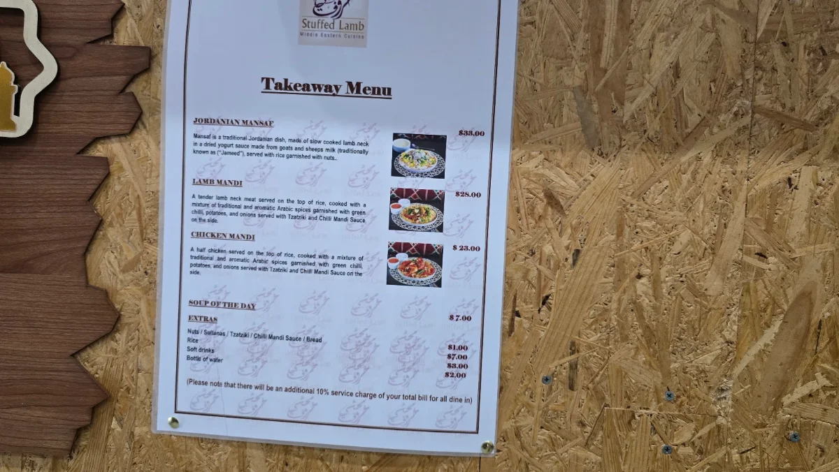 Menu, Stuffed Lamb