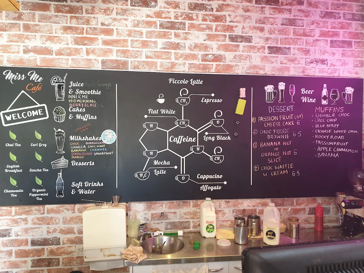 Menu, Miss Me Cafe