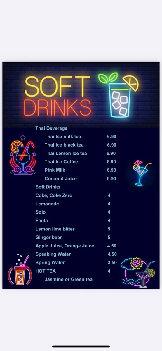 Menu, Bangkok Bay Thai Restaurant
