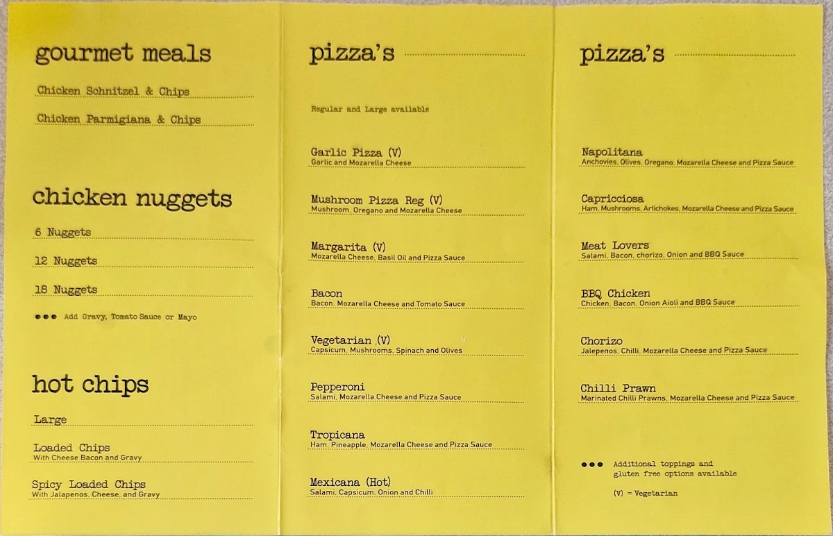 Menu, Chicken Gourmet Crace