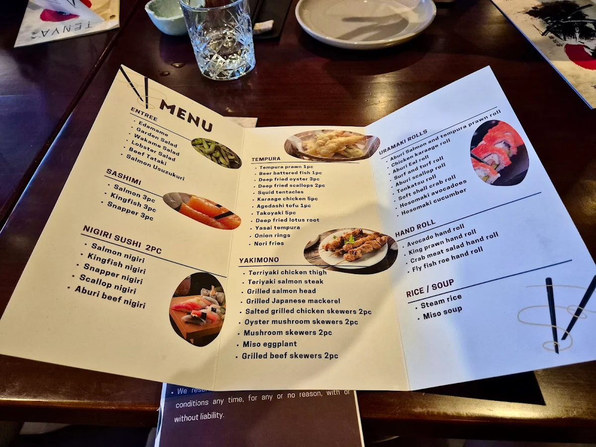 Menu, Tenya