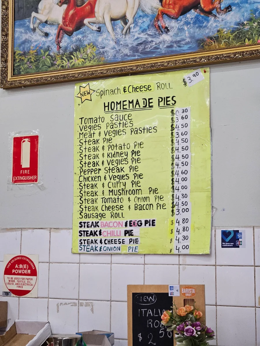 Menu, Goulburn Bakery