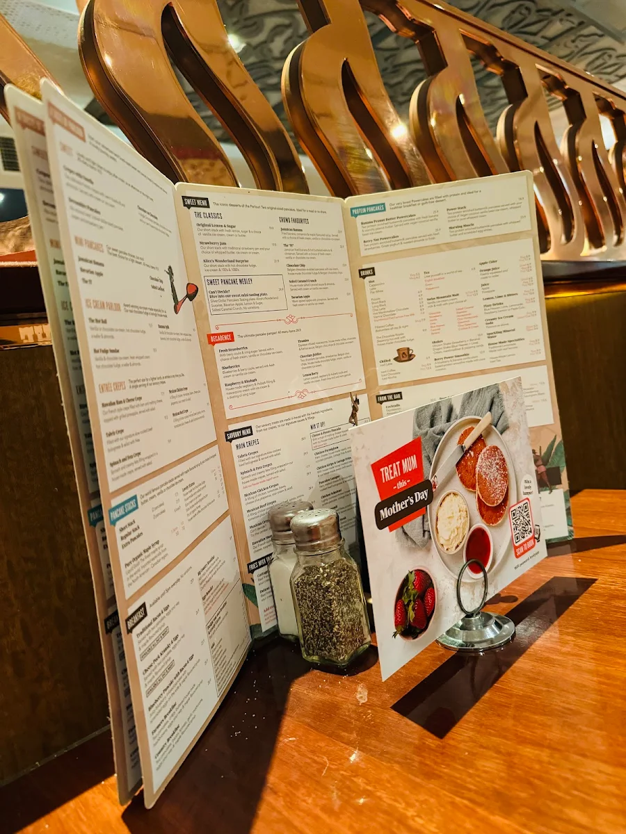 Menu, The Pancake Parlour