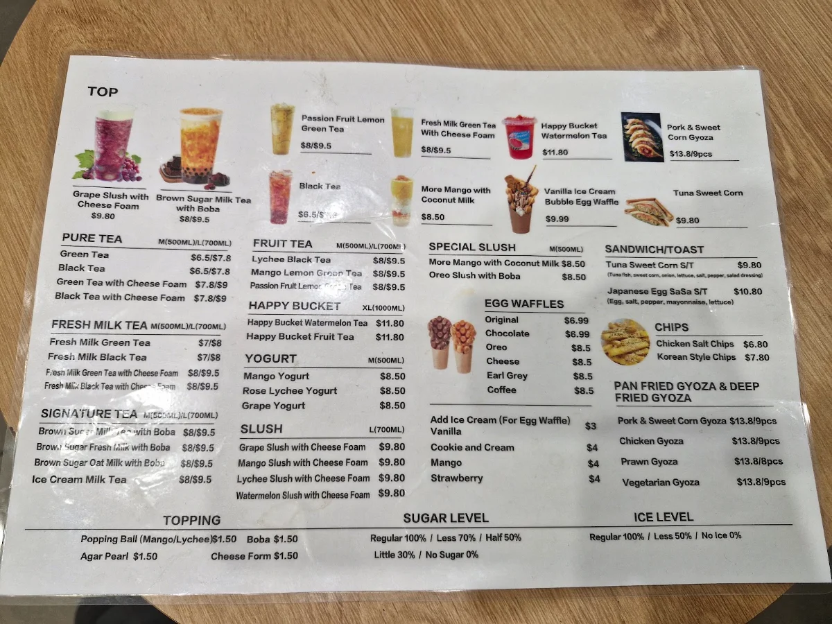 Menu, More Tea