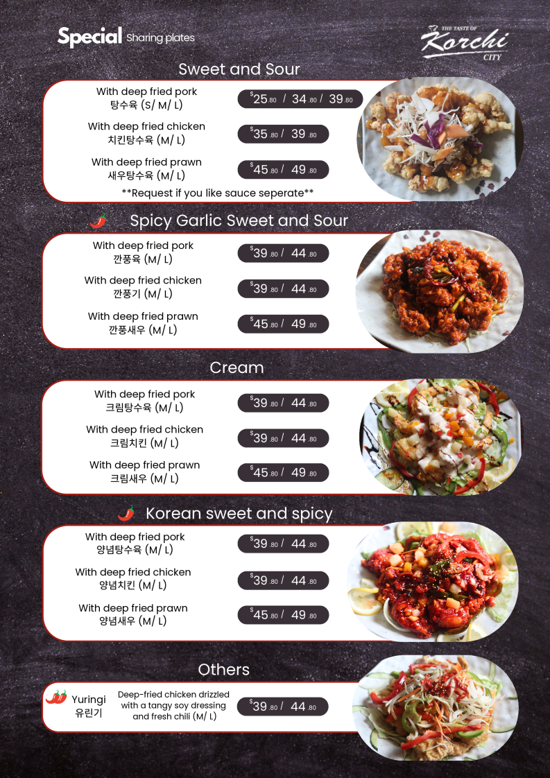 Menu, Korchi City