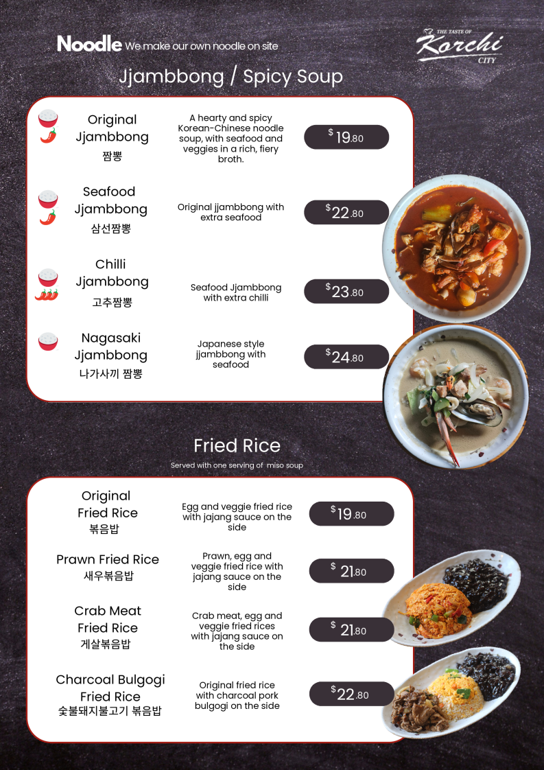 Menu, Korchi City