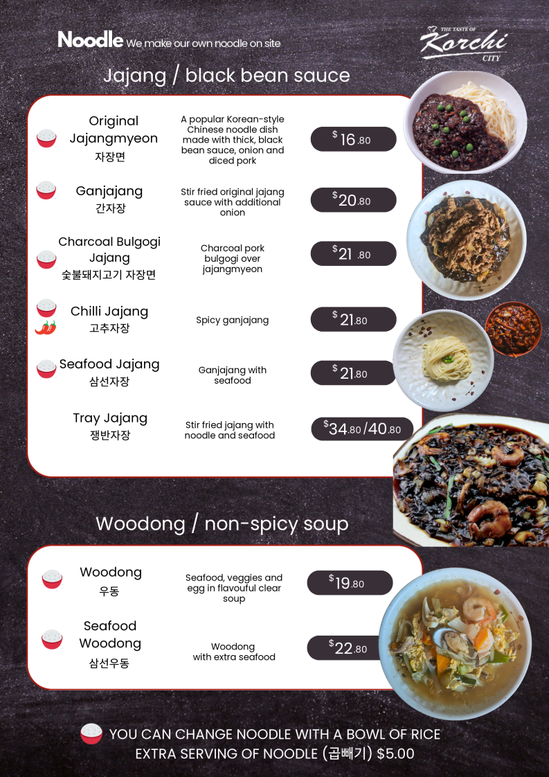 Menu, Korchi City