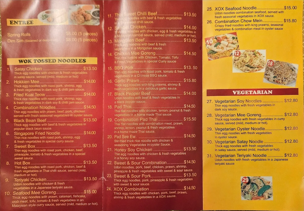 Menu, Magic Noodle Medowie