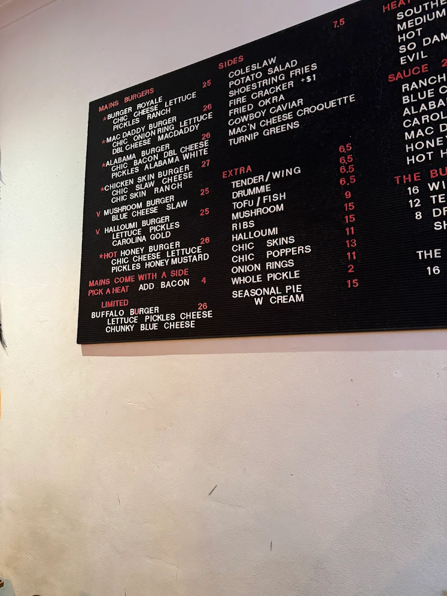Menu, The Hot Chicken Project - Geelong