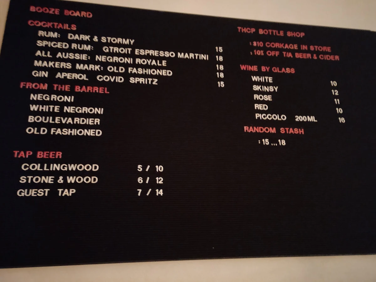 Menu, The Hot Chicken Project - Geelong