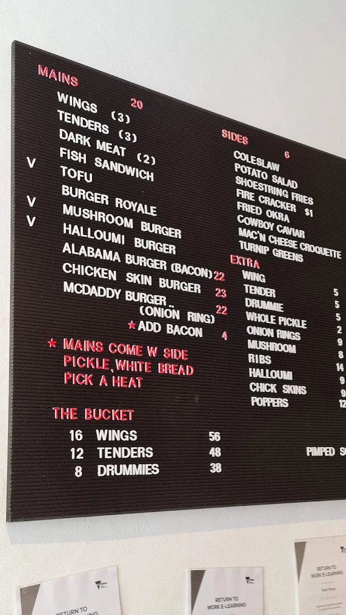 Menu, The Hot Chicken Project - Geelong
