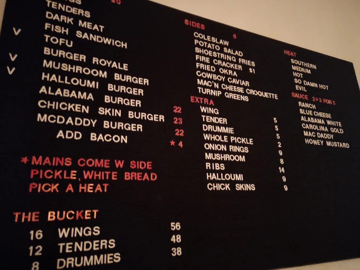 Menu, The Hot Chicken Project - Geelong