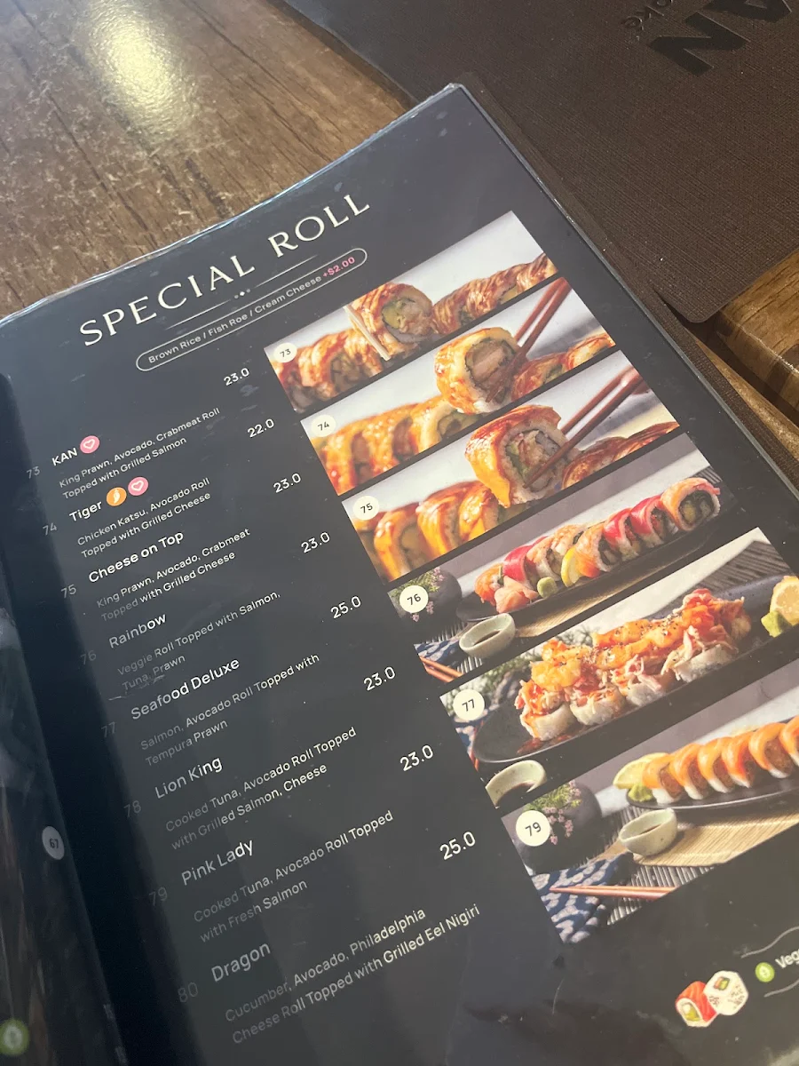 Menu, Kan Sushi & Poke Dubbo