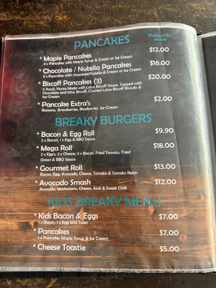 Menu, Euro Bean Cafe & Bar