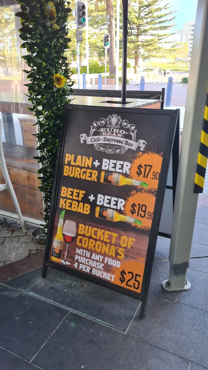 Menu, Euro Bean Cafe & Bar