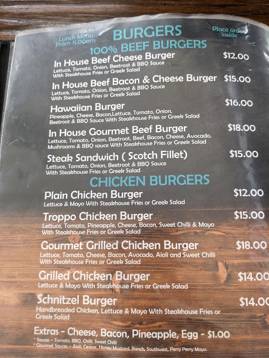 Menu, Euro Bean Cafe & Bar