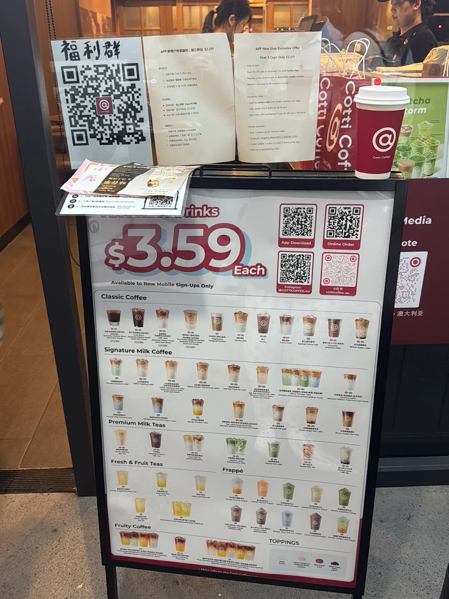 Menu, Cotti Coffee(Pinelands plaza)