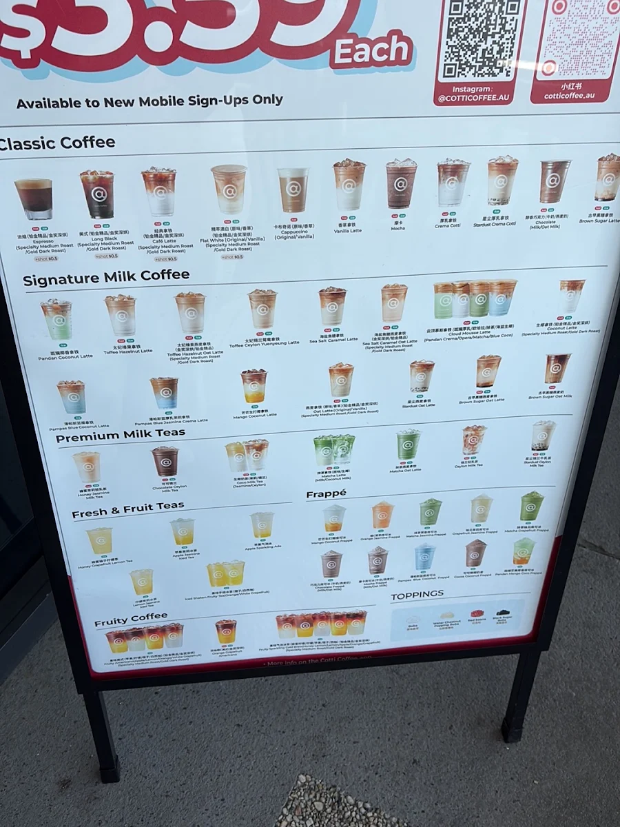 Menu, Cotti Coffee(Pinelands plaza)