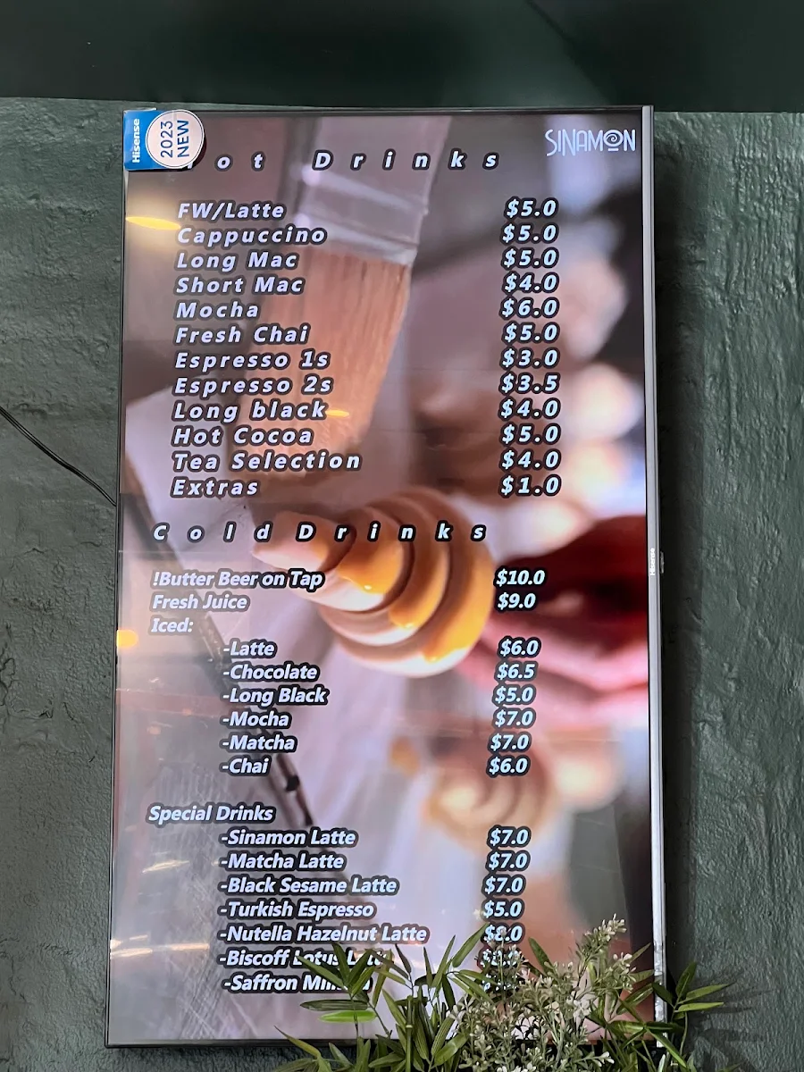 Menu, Sinamon