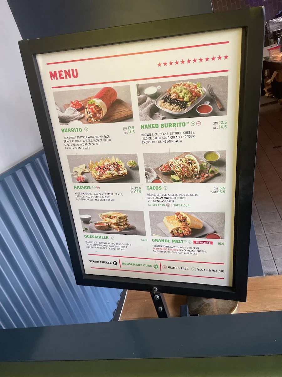 Menu, Mad Mex Broadmeadows
