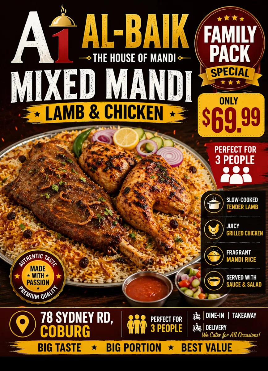 Menu, A1 ALBAIK THE HOUSE OF MANDI
