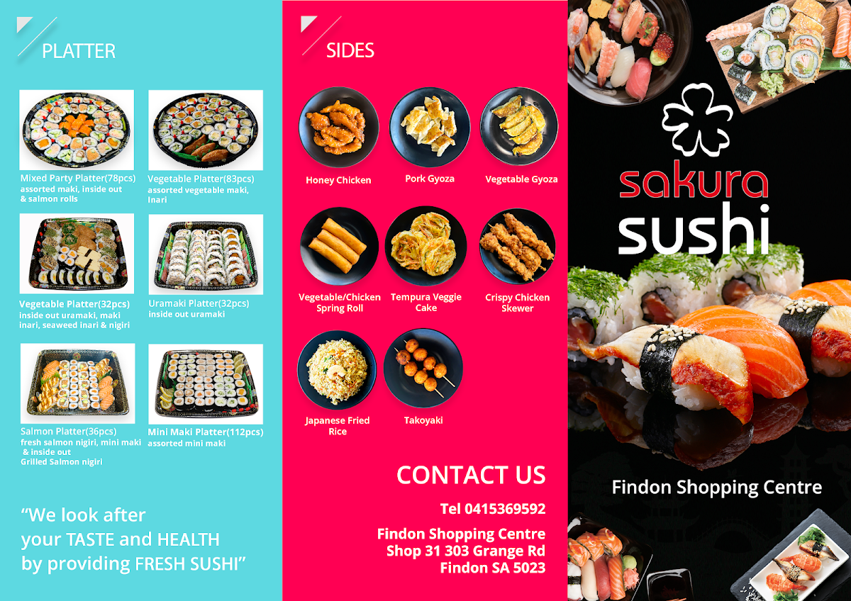 Menu, Sakura Sushi hope valley