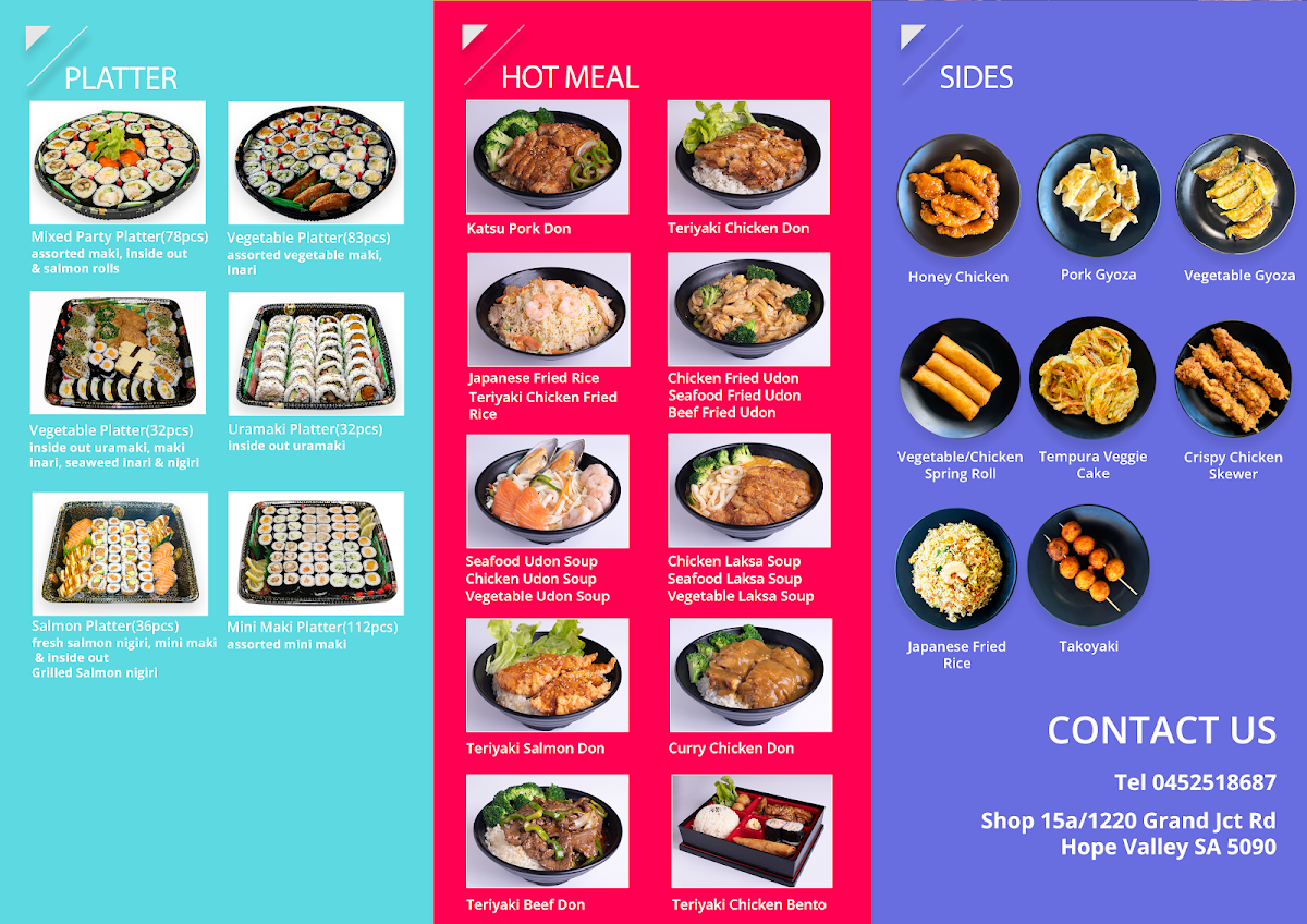 Menu, Sakura Sushi hope valley
