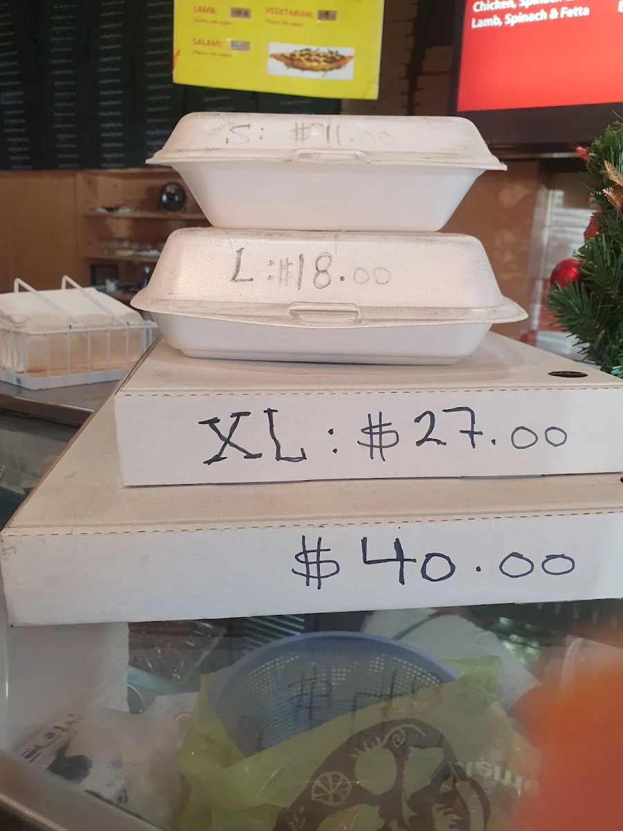 Menu, Aladdin's Pizza & Kebabs