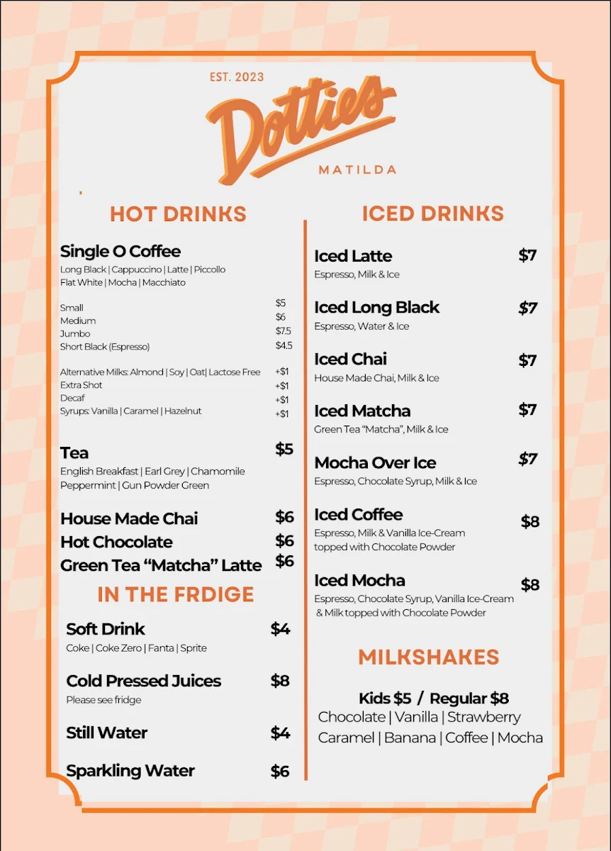 Menu, Dotties