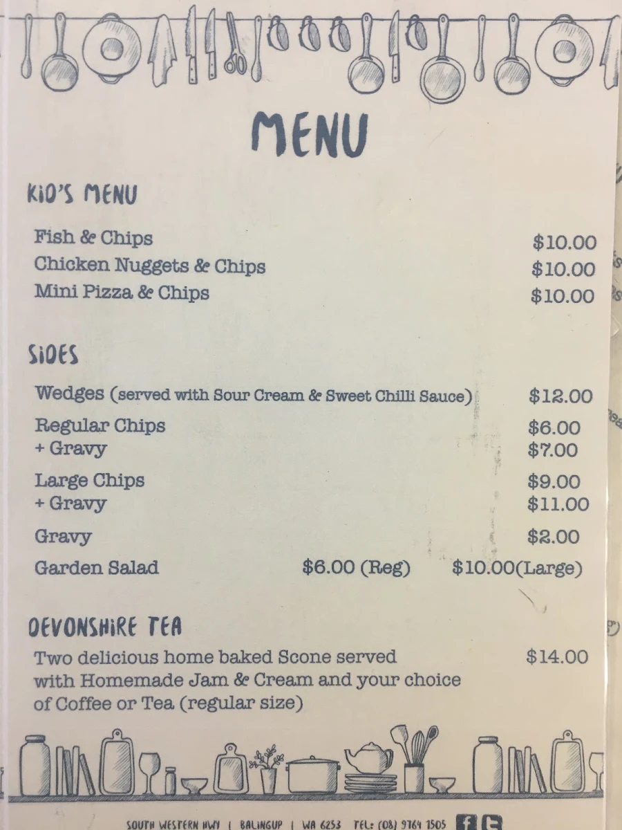 Menu, The Mushroom At No.61 Cafe