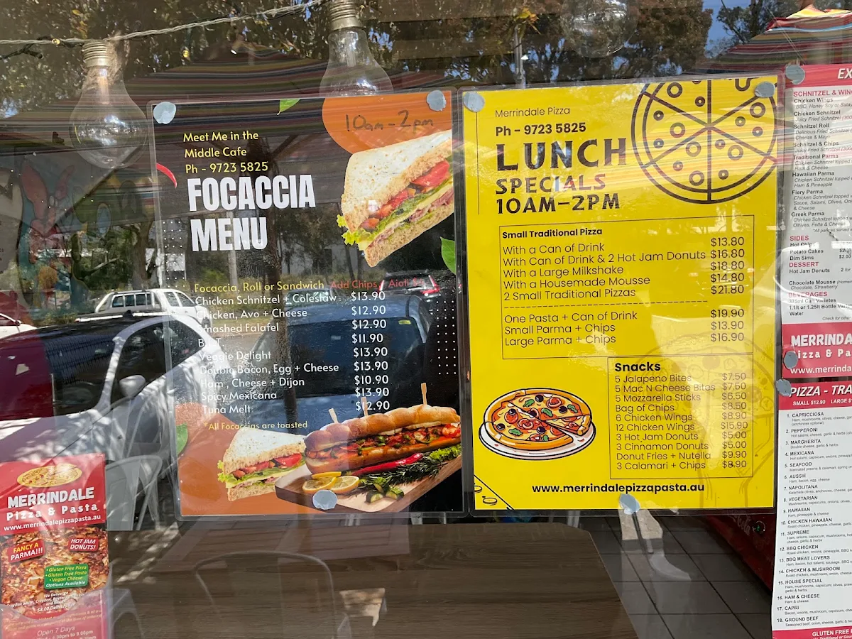 Menu, Merrindale Pizza & Pasta