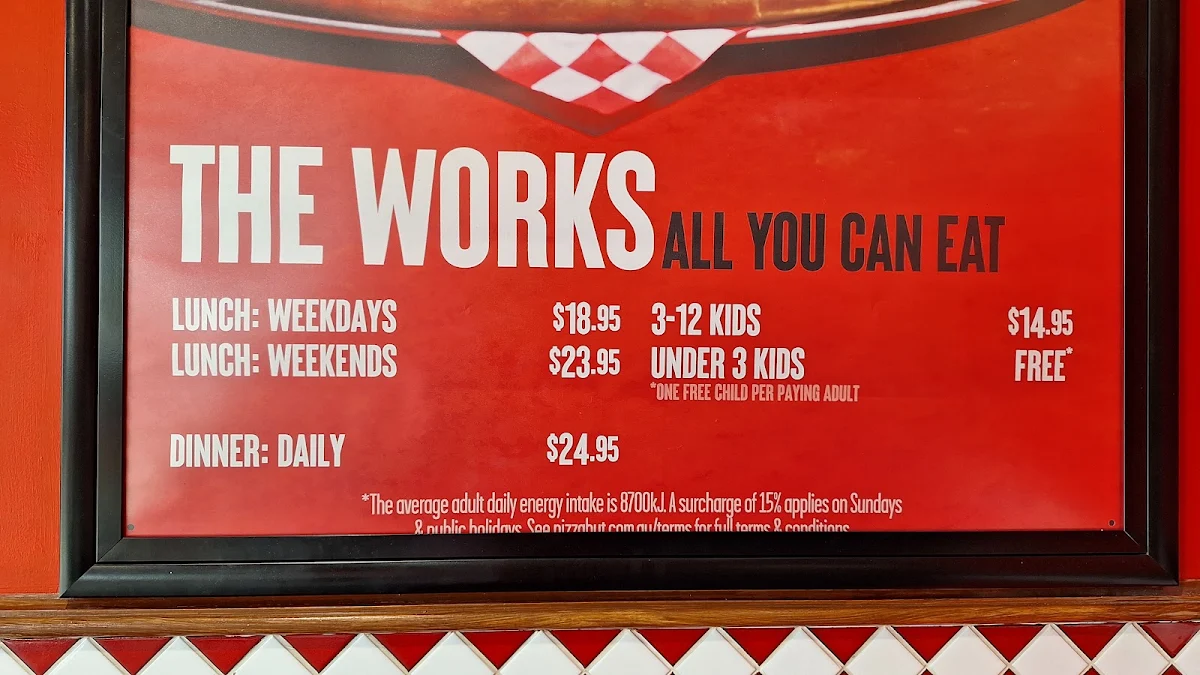 Menu, Pizza Hut Browns Plains Restaurant