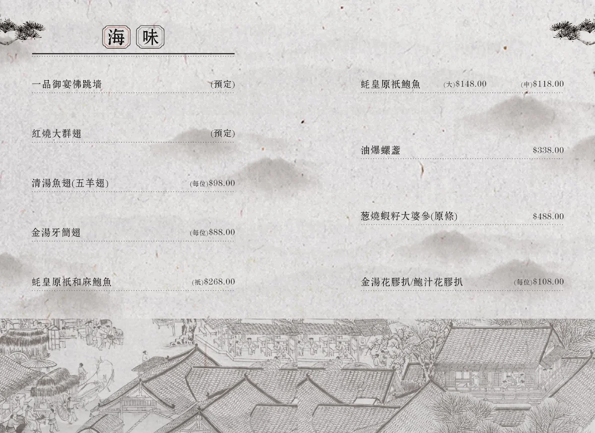 Menu, Diamond Territory - 御宴-[悉尼]