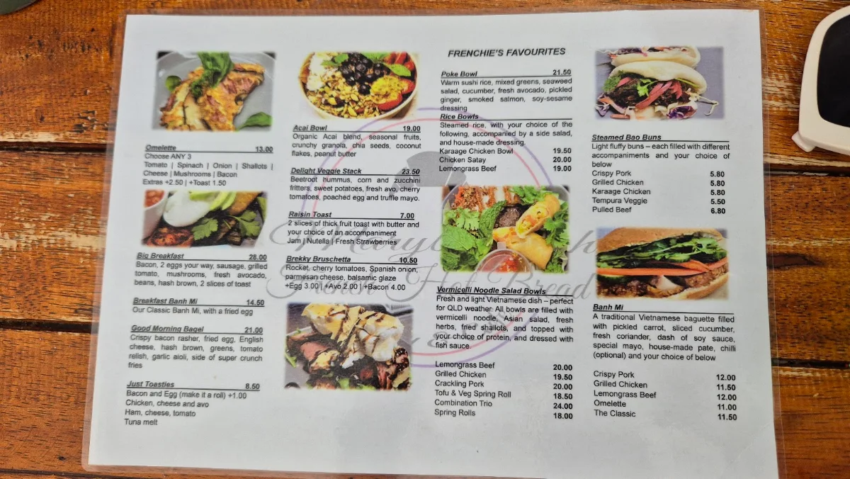 Menu, French Hot Bread