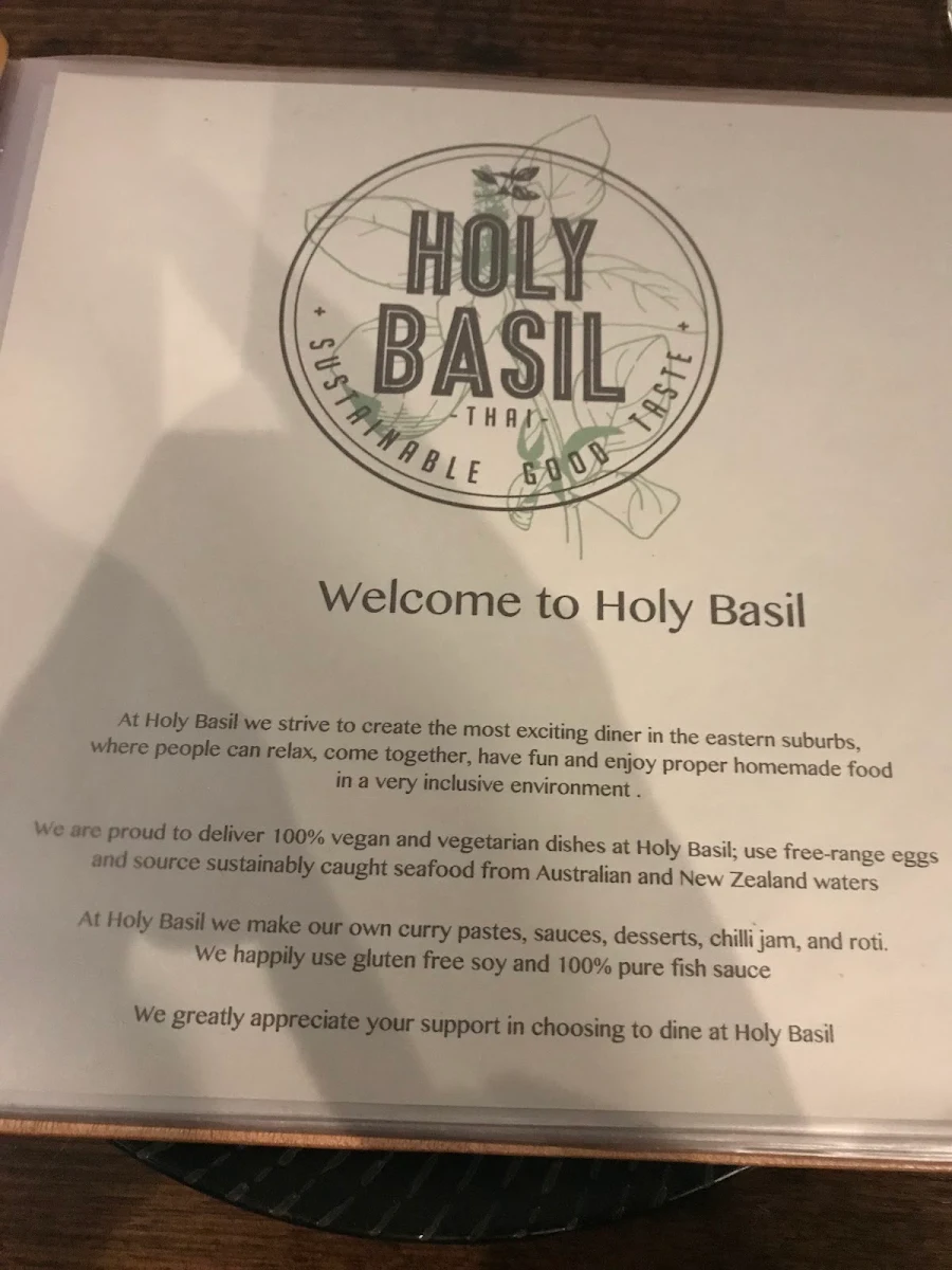 Menu, Holy Basil Thai