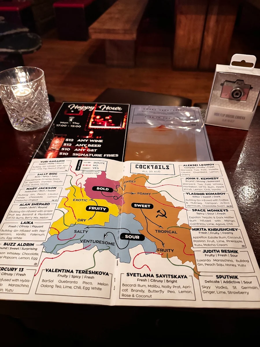 Menu, Berlin Bar