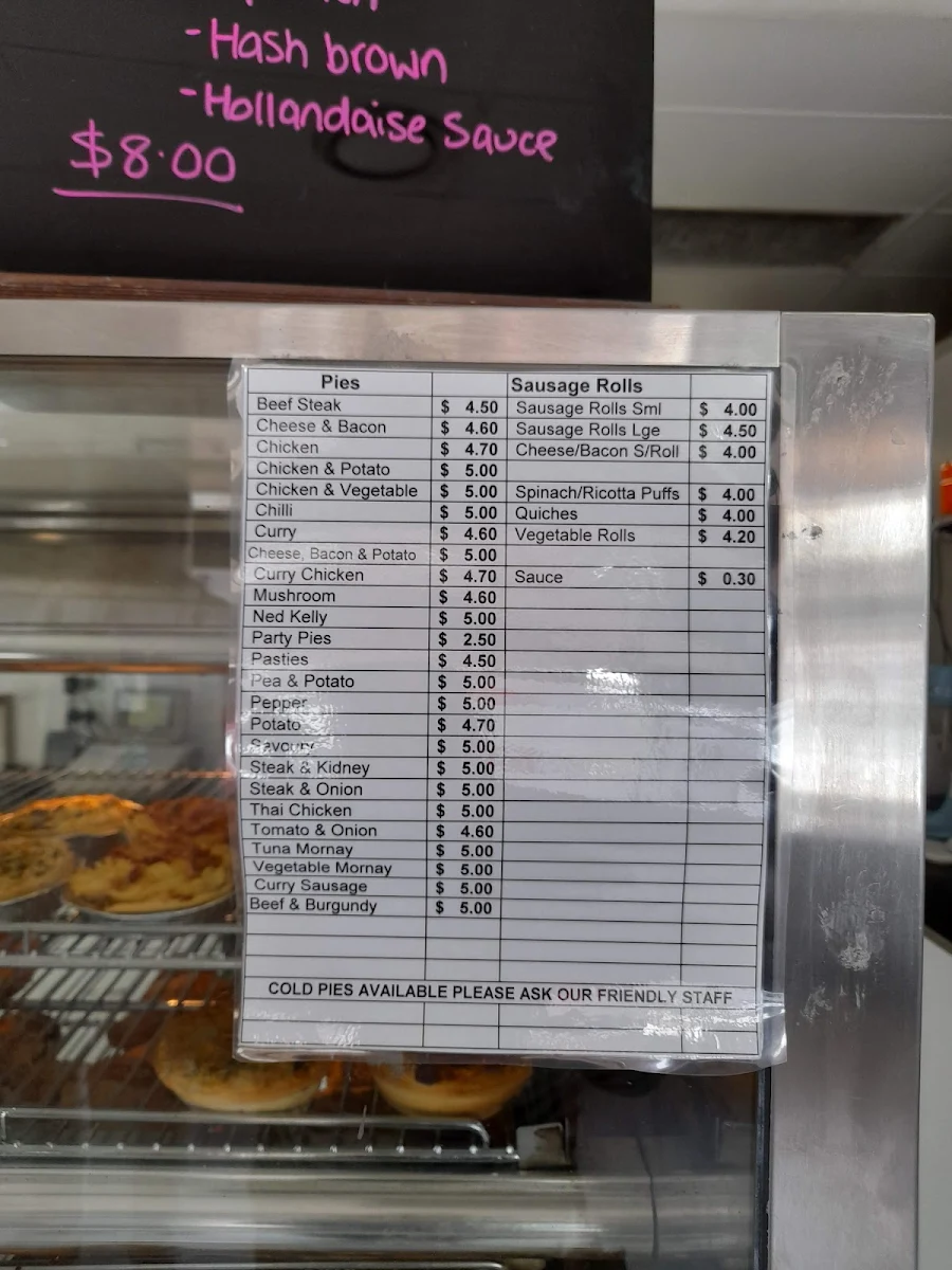Menu, Buns and Beans Northo