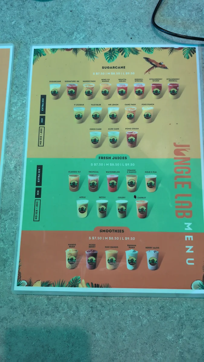 Menu, Jungle Lab Altona