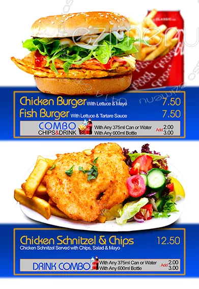 Menu, Fish & Chix